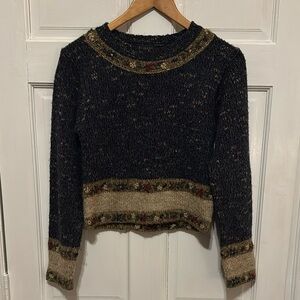 Wool Blend Floral Sweater